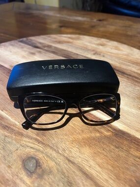 Versace Women’sTortoiseshell Brown and Black Eyeglasses